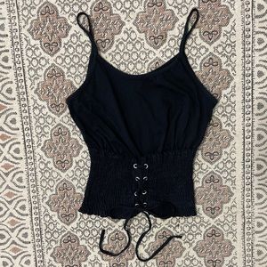 Top shop tank to with lace up waist band